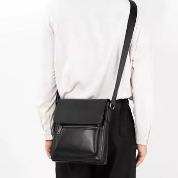 Мужская сумка-раскладушка из натуральной кожи, классическая мужская сумка для бизнеса, отдыха и путешествий, большая вместительная сумка чёрный