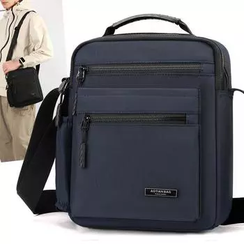 Мужская сумка с несколькими отделениями, сумка через плечо, ручная сумка чёрный