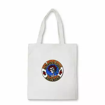 Мужская сумка-шоппер Grateful Dead с графическим принтом, модный альбом, сумка через плечо для рок-группы, холщовая сумка Grateful Dead Bear Dunk Bolsas 24*26cm
