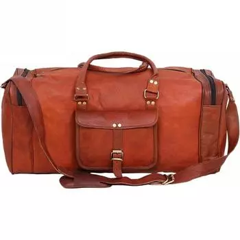 Мужская сумка Tote из козьей кожи, винтажная спортивная сумка для путешествий, идеально изготовленная 24 X 9 X 9 коричневый