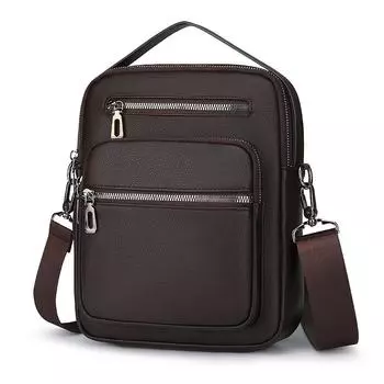 Мужская сумка в деловом стиле, высококачественная мужская сумка через плечо, многофункциональная мужская поясная сумка, сумка на плечо SAC 21cmX26cmX6cm чёрный