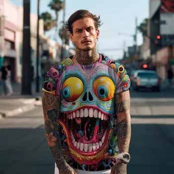 Мужская свободная футболка большого размера, летняя футболка с круглым вырезом, уличная повседневная футболка с короткими рукавами, забавная футболка с 3D принтом S белый