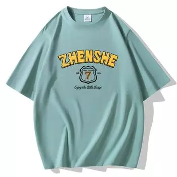 Мужская свободная футболка с короткими рукавами, 100% хлопок, повседневная футболка, размер S-5XL S