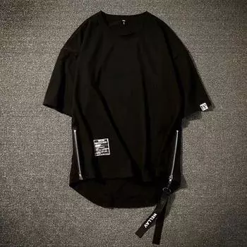 Мужская свободная футболка в стиле хип-хоп XXXXXL чёрный
