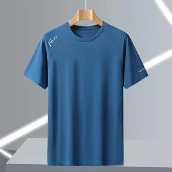 Мужская свободная и тонкая дышащая футболка из ледяного шелка с короткими рукавами и высокой эластичностью для занятий спортом на открытом воздухе, быстросохнущая повседневная футболка 7XL