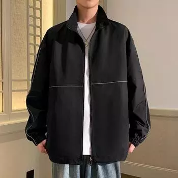 Мужская свободная молодежная светоотражающая куртка для активного отдыха на открытом воздухе со светоотражающими полосками M серебряный