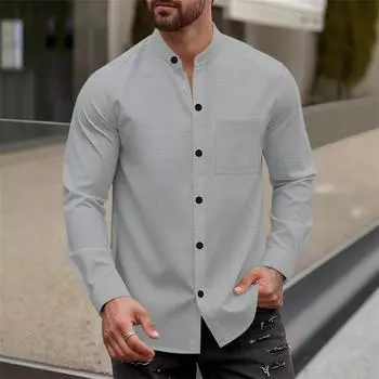 Мужская свободная повседневная толстовка с длинными рукавами, лацканами и застежкой-молнией L