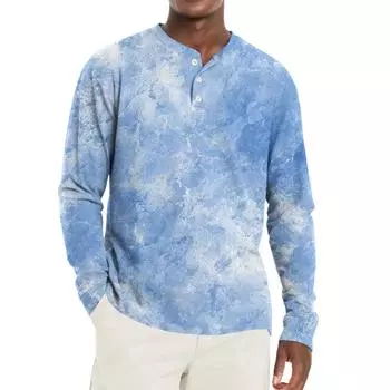 Мужская свободная повседневная толстовка с длинными рукавами, лацканами и застежкой-молнией L синий