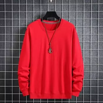 Мужская свободная рубашка-свитер с длинным рукавом размера плюс 2025 года XXL чёрный