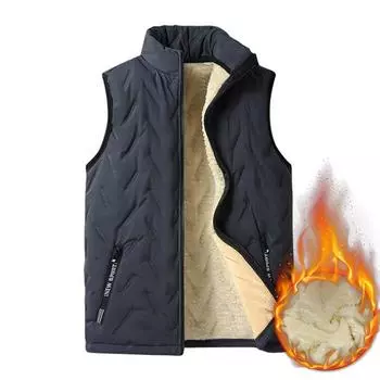 Мужская свободная толстая куртка-пуховик без рукавов на осень-зиму, уличное пальто-ветровка для мужчин L чёрный