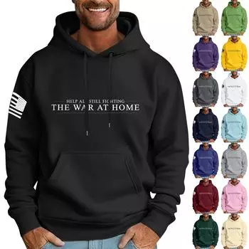 Мужская свободная толстовка с капюшоном и принтом флага, мужская повседневная модная спортивная толстовка L