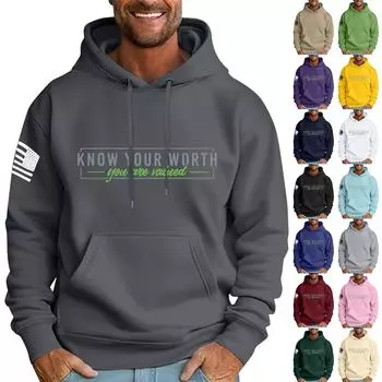 Мужская свободная толстовка с капюшоном и принтом флага, мужская повседневная модная спортивная толстовка XXXXL