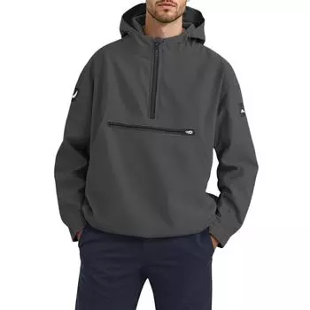 Мужская свободная толстовка с капюшоном на молнии до середины и куртка-автомат XXXL