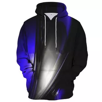 Мужская свободная толстовка с капюшоном с принтом, мужская повседневная модная спортивная толстовка L чёрный