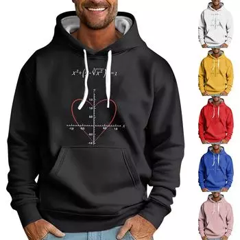 Мужская свободная толстовка с капюшоном с принтом, мужская повседневная модная спортивная толстовка L чёрный