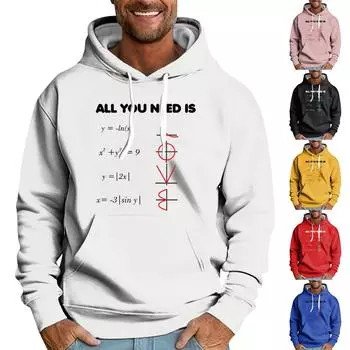 Мужская свободная толстовка с капюшоном с принтом, мужская повседневная модная спортивная толстовка L чёрный