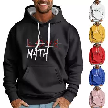 Мужская свободная толстовка с капюшоном с принтом, мужская повседневная модная спортивная толстовка L чёрный