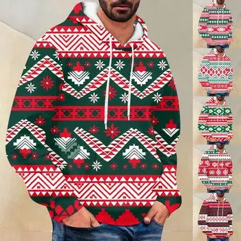 Мужская свободная толстовка с капюшоном с принтом, мужская повседневная модная спортивная толстовка L