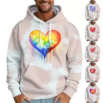 Мужская свободная толстовка с капюшоном с принтом, мужская повседневная модная спортивная толстовка L