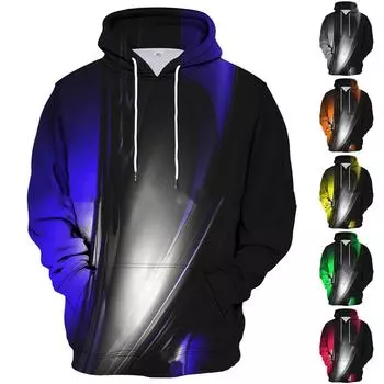 Мужская свободная толстовка с капюшоном с принтом, мужская повседневная модная спортивная толстовка M