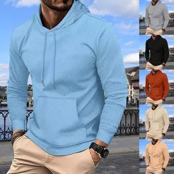 Мужская свободная толстовка с капюшоном с принтом, мужская повседневная модная спортивная толстовка L бежевый