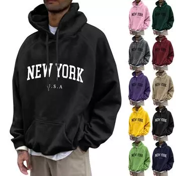 Мужская свободная толстовка с капюшоном с принтом, мужская повседневная модная спортивная толстовка с рукавами реглан XXXL чёрный