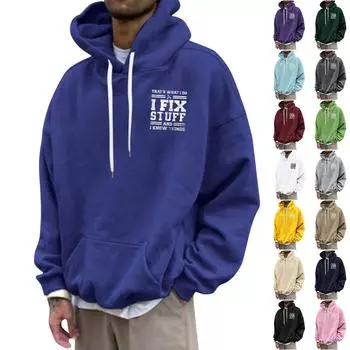 Мужская свободная толстовка с капюшоном с принтом, мужская повседневная модная спортивная толстовка L бежевый