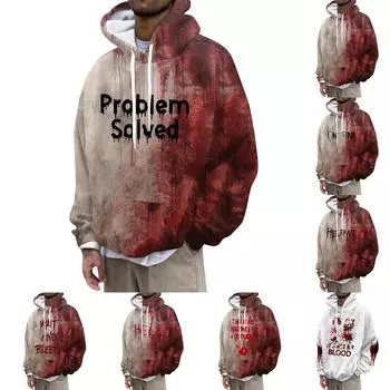 Мужская свободная толстовка с капюшоном с принтом, мужская повседневная модная спортивная толстовка M разноцветный