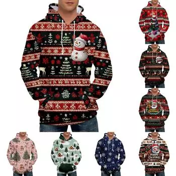 Мужская свободная толстовка с капюшоном с принтом, мужская повседневная модная спортивная толстовка L чёрный