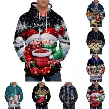 Мужская свободная толстовка с капюшоном с принтом, мужская повседневная модная спортивная толстовка XXL синий