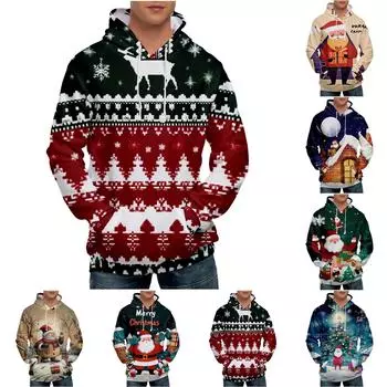 Мужская свободная толстовка с капюшоном с принтом, мужская повседневная модная спортивная толстовка L