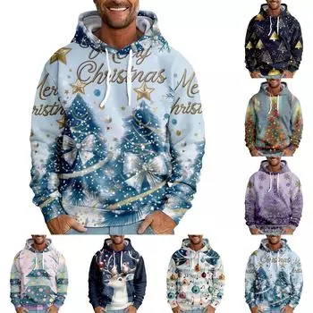 Мужская свободная толстовка с капюшоном с принтом, мужская повседневная модная спортивная толстовка XXXL