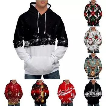 Мужская свободная толстовка с капюшоном с принтом, мужская повседневная модная спортивная толстовка XXL чёрный