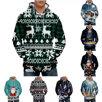 Мужская свободная толстовка с капюшоном с принтом, мужская повседневная модная спортивная толстовка L