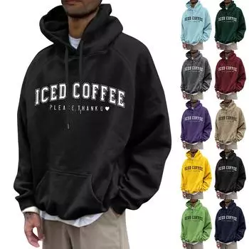 Мужская свободная толстовка с капюшоном с принтом, мужская повседневная модная спортивная толстовка с рукавами реглан XXXL фиолетовый