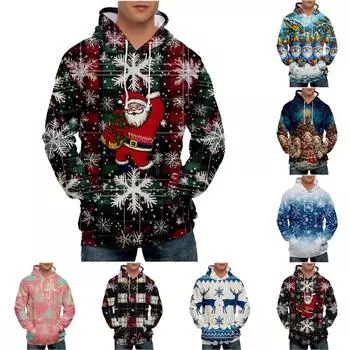 Мужская свободная толстовка с капюшоном с принтом, мужская повседневная модная спортивная толстовка M чёрный