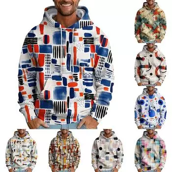 Мужская свободная толстовка с капюшоном с рождественским принтом, мужская повседневная модная спортивная толстовка L розовый