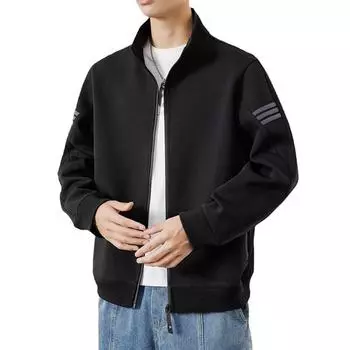 Мужская свободная толстовка с воротником-стойкой, куртка на молнии, кардиган, топ L