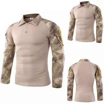 Мужская тактическая камуфляжная рубашка с длинными рукавами и мускулами, базовая однотонная блузка, футболка, топ XXL