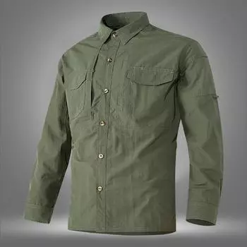 Мужская тактическая рубашка с длинными рукавами, многофункциональная тренировочная быстросохнущая куртка, тонкое дышащее пальто M