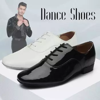 Мужская танцевальная обувь на низком каблуке 2 см, современная обувь для бальных танцев, обувь для танго, танцевальная обувь на открытом воздухе 42 чёрный