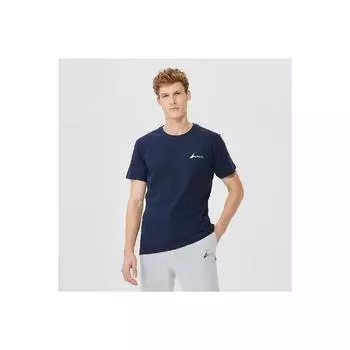 Мужская темно-синяя футболка стандартного кроя с коротким рукавом