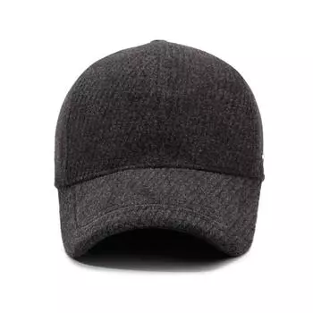 Мужская теплая хлопковая кепка для людей среднего и пожилого возраста, флисовая утолщенная бейсболка, ветрозащитная и морозостойкая кепка, сезонная кепка Adjustable серый