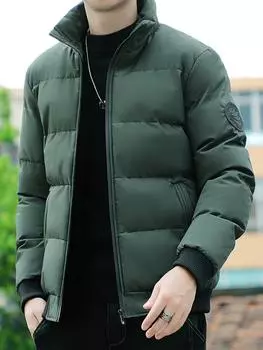 Мужская теплая куртка с воротником-стойкой, теплое толстое пальто для осени и зимы M