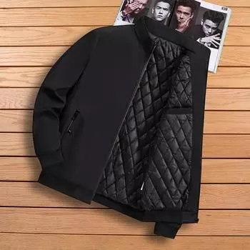 Мужская теплая куртка, утолщенная теплая повседневная куртка, свободная куртка больших размеров 8XL чёрный