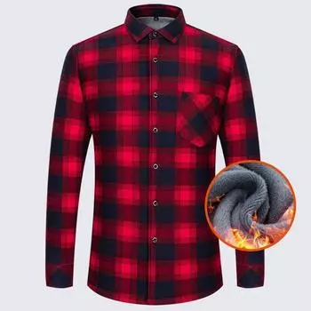 Мужская теплая одежда клетчатая рубашка L