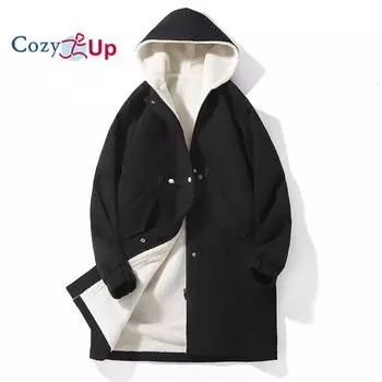 Мужская теплая парка Cozy Up, водонепроницаемая стеганая куртка, длинное зимнее пальто с капюшоном из искусственного меха M чёрный