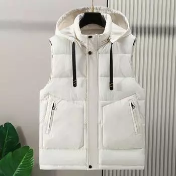 Мужская теплая повседневная куртка с капюшоном больших размеров на осень и зиму 5XL чёрный