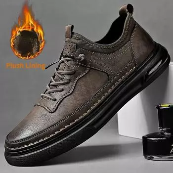 Мужская теплая повседневная обувь со шнуровкой спереди, нескользящая рабочая обувь для улицы 40