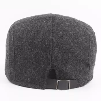 Мужская теплая шерстяная шапка Ji Bare Wool Beret, женская кепка в британском стиле Adjustable тёмно-синий
